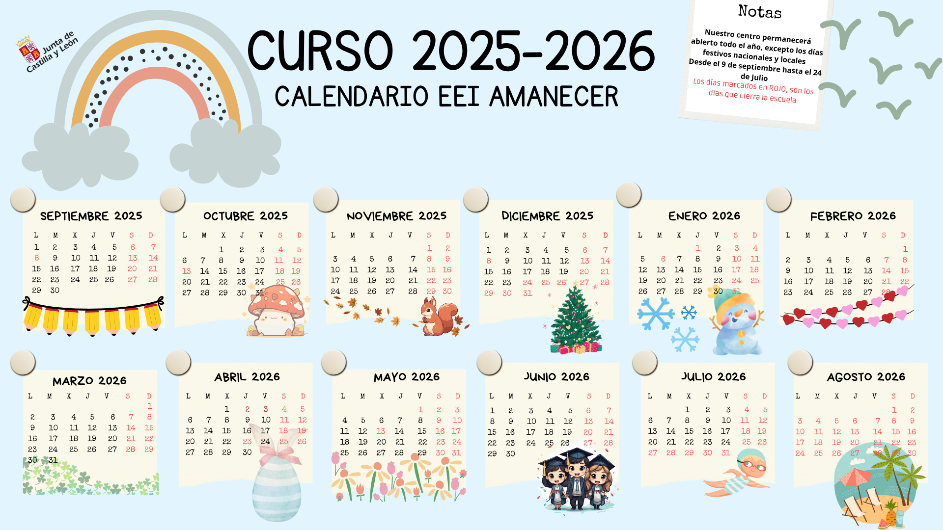 Calendario escuela 25/26